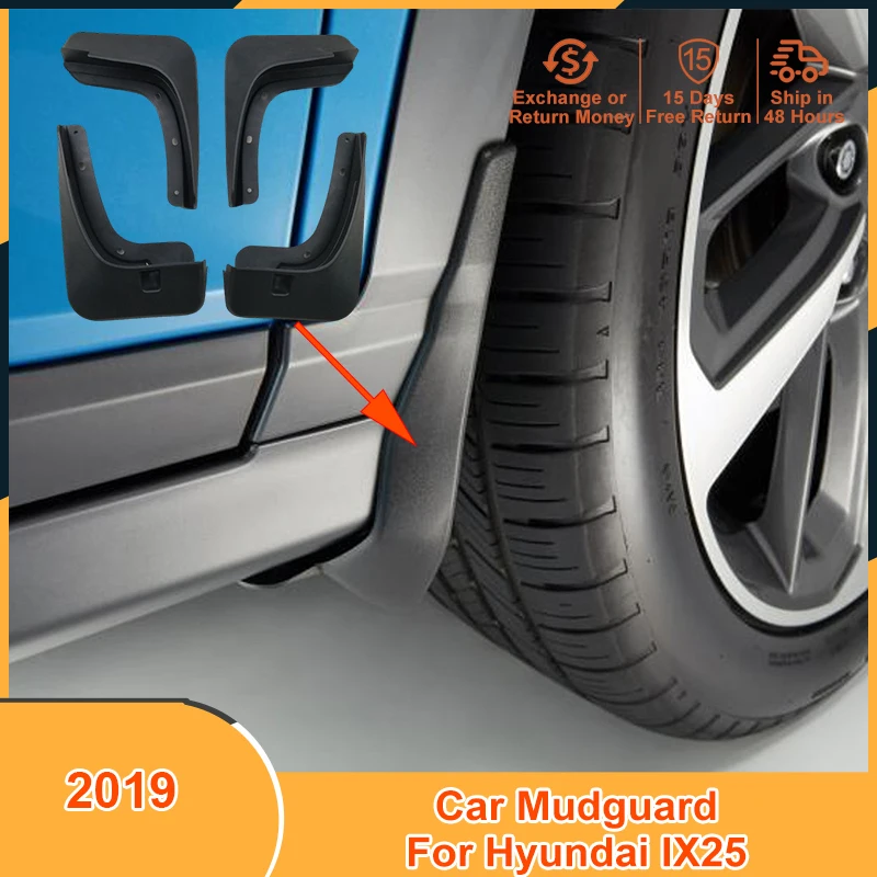 

2019-2019 PVC Auto Mudguard Mudflaps for Hyundai Ix25 2019 Accessories 4Pcs/Pack Mud Flaps Splash Guards Fender Protector Car