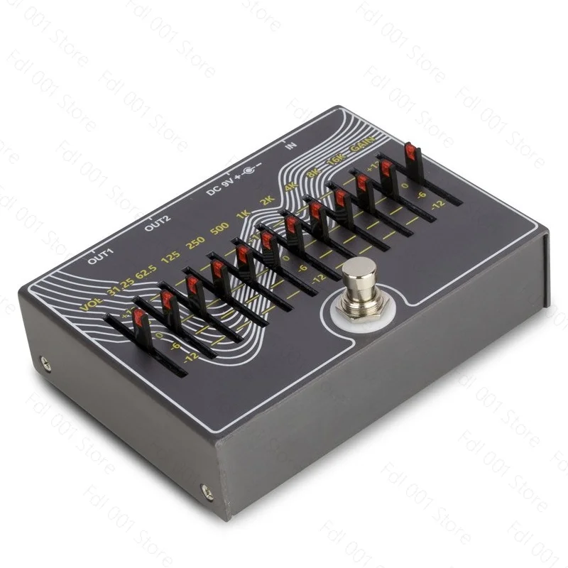 10 Band EQ Guitar Effect Pedal with Volume Control Audio Equalizer Stompbox