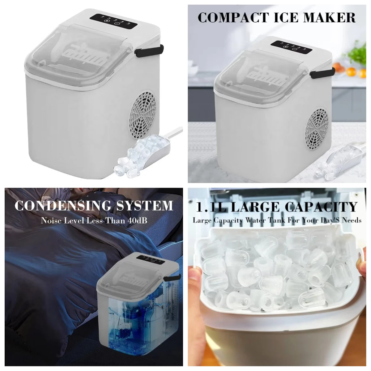 

Plastic Electric Ice Cube Maker Machine Portable for and Hotel Use