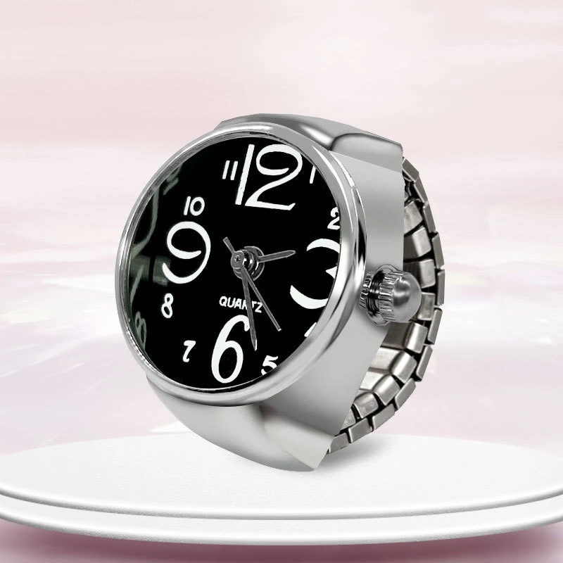 

New Ring Watch Hot Selling Creative Circular Dial Alloy Shell Finger Couple Men And Women