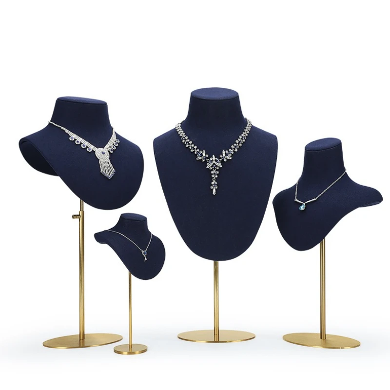 Mannequin Necklace Display Stand Metal Scalable Display Shelf Woman's Necklaces with Pendants Showcase Window Displays Props