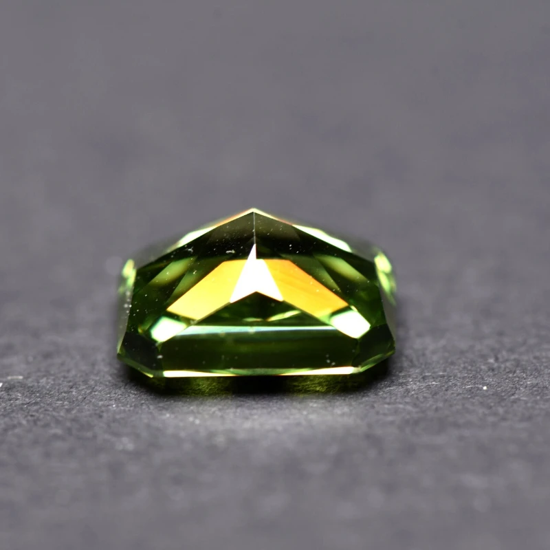 Cubic Zirconia Crushed Ice Cut Rectangle Shape Green Color 4K Cutting 5A Grade Quality CZ Artificial Gemstone 2