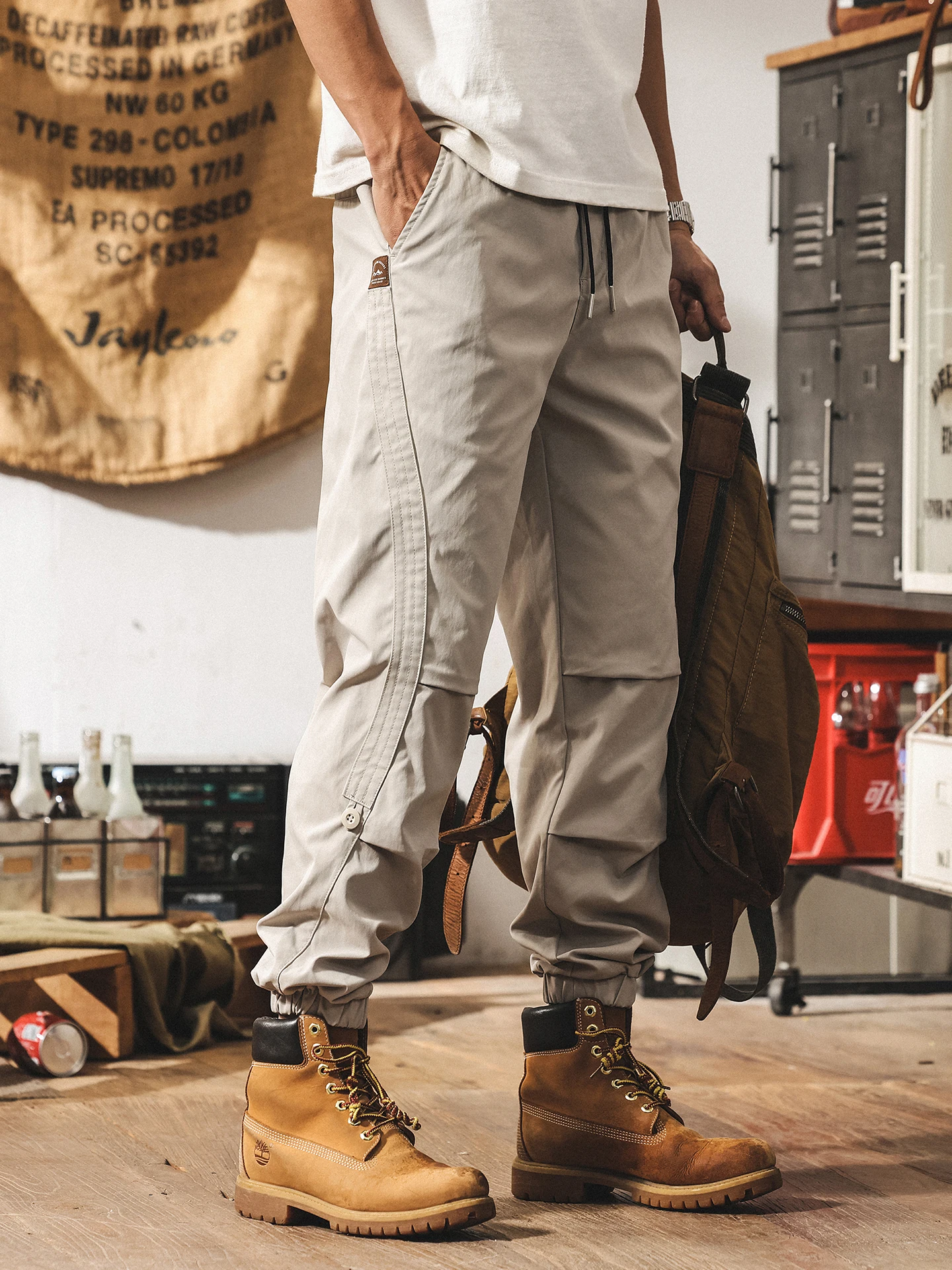 

Повседневная рабочая одежда American Sle, мужские летние свободные широкие брюки-десантники, новинка 2025, брюки свободного покроя, мужские повседневные брюки L...