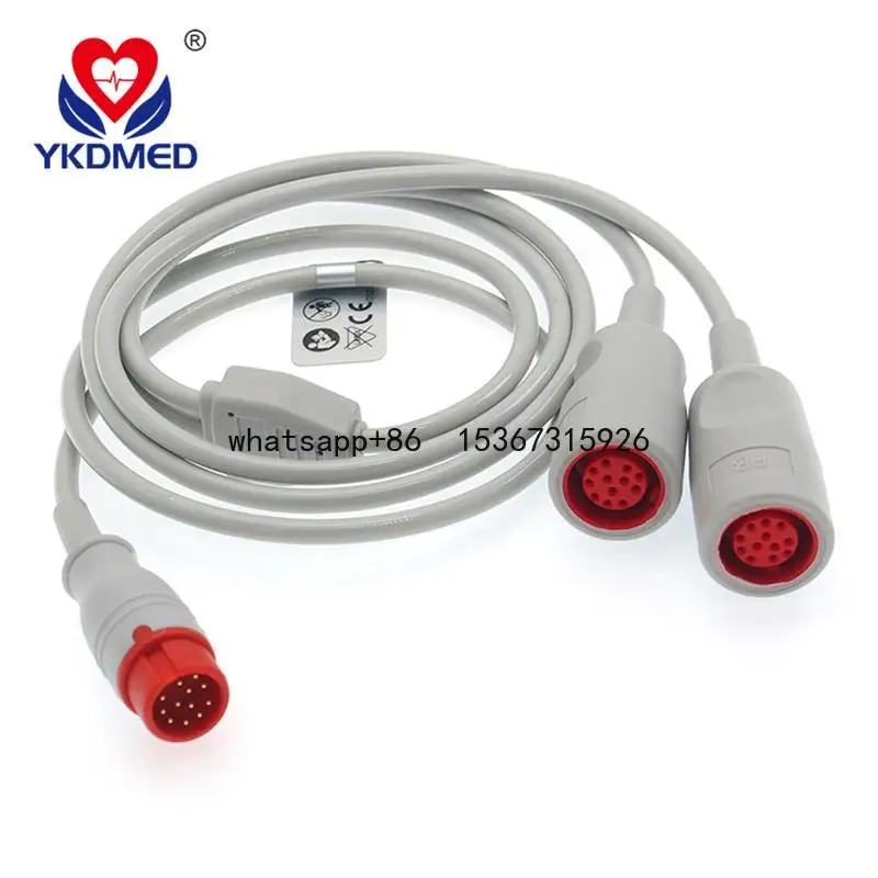 

for Mindray IBP Cable Invasive a Pressure Transducer Cable 1 Divides into 2 Medical Vital Sign a IBP Cable