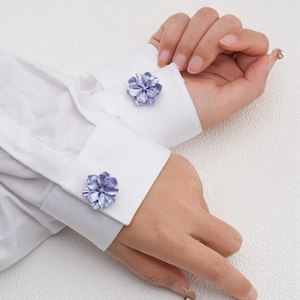 1PCS Trendy Camellia Shirt Cuffs Sleeve Buttons Luxury Light Elegance Wholesale Accessories Tortoise Shell Design