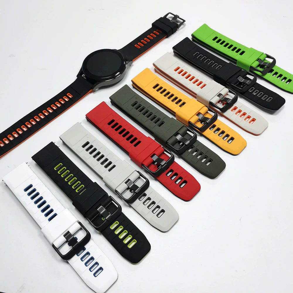 22 مللي متر الرياضة سيليكون حزام ل كوروس بيس 3/APEX 2 برو/APEX 46 مللي متر معصمه سوار كوريا ل SUUNTO سباق الجري/S العصابات العمودية