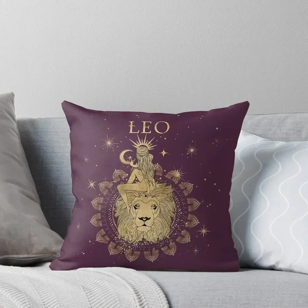 

Leo zodiac woman Throw Pillow Decorative Cushion Plaid Sofa Cushion Covers For Living Room autumn pillowcase pillow