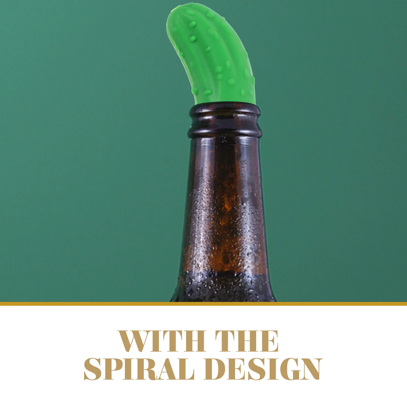 

2pcs Silicone Bottle Stopper Cucumber Shape Reusable Wine Beer Sealer No Leak Freshness Keeper Dishwasher Safe For