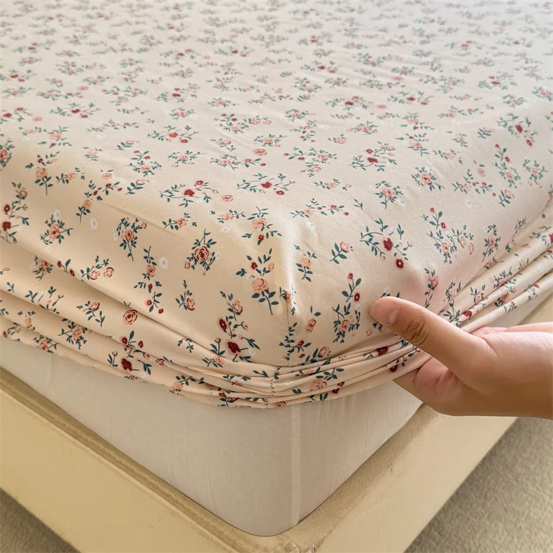 Bonenjoy Elastic Fitted Sheet Floral Style Bedsheet Soft Bed Cover Home Bed Linen Sheets Drap De Lit (Pillowcase Need Order)