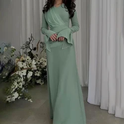 Ladies V-neck High Waist Pleated Robe Dress New 2024 Casual Flared Sleeve Slim Long Dress Elegant Temperament Solid Party Dress