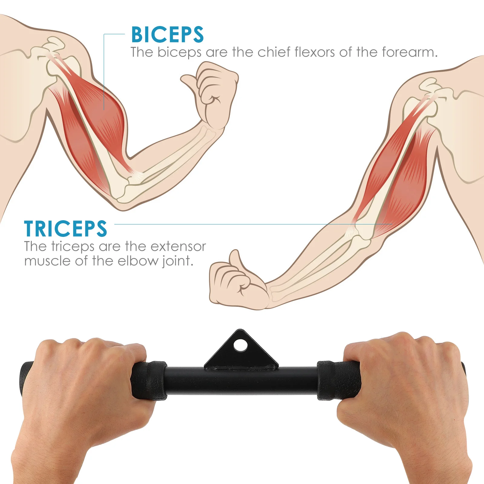 

Pull Rod Handle Lightweight Tension Rod For Bicep Triceps Workout Portable Fitness Lever Exercise Tool For Resistance Training