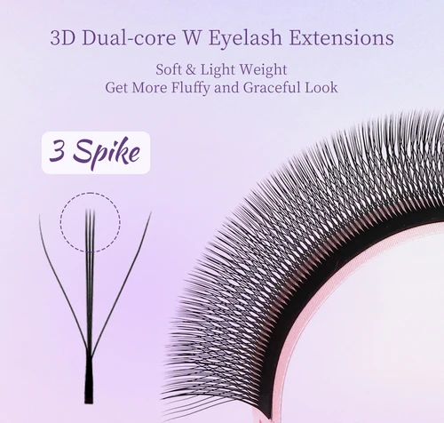 Imagen 2 del producto RUJADE 2D Y forma pestañas malla red cruzada Premium Premad Fan extensión de pestañas ligero ultrafino sola punta Y extensión de pestañas