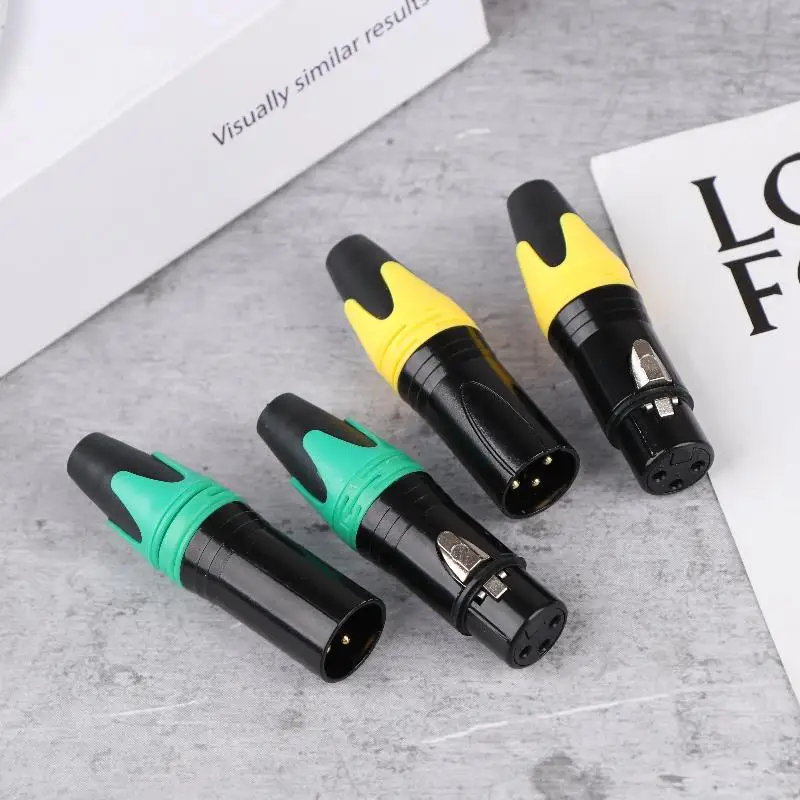 1/2Pcs Pin XLR Plug Jack Male / Female Microphone Connector MIC Adapter XLR Cable Terminal Audio Wire Connector