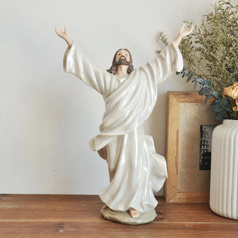 Foreign Trade Export To Spain Elegant High Temperature Ceramic Loving Jesus Holy Father Home Furnishings Ornaments Gift