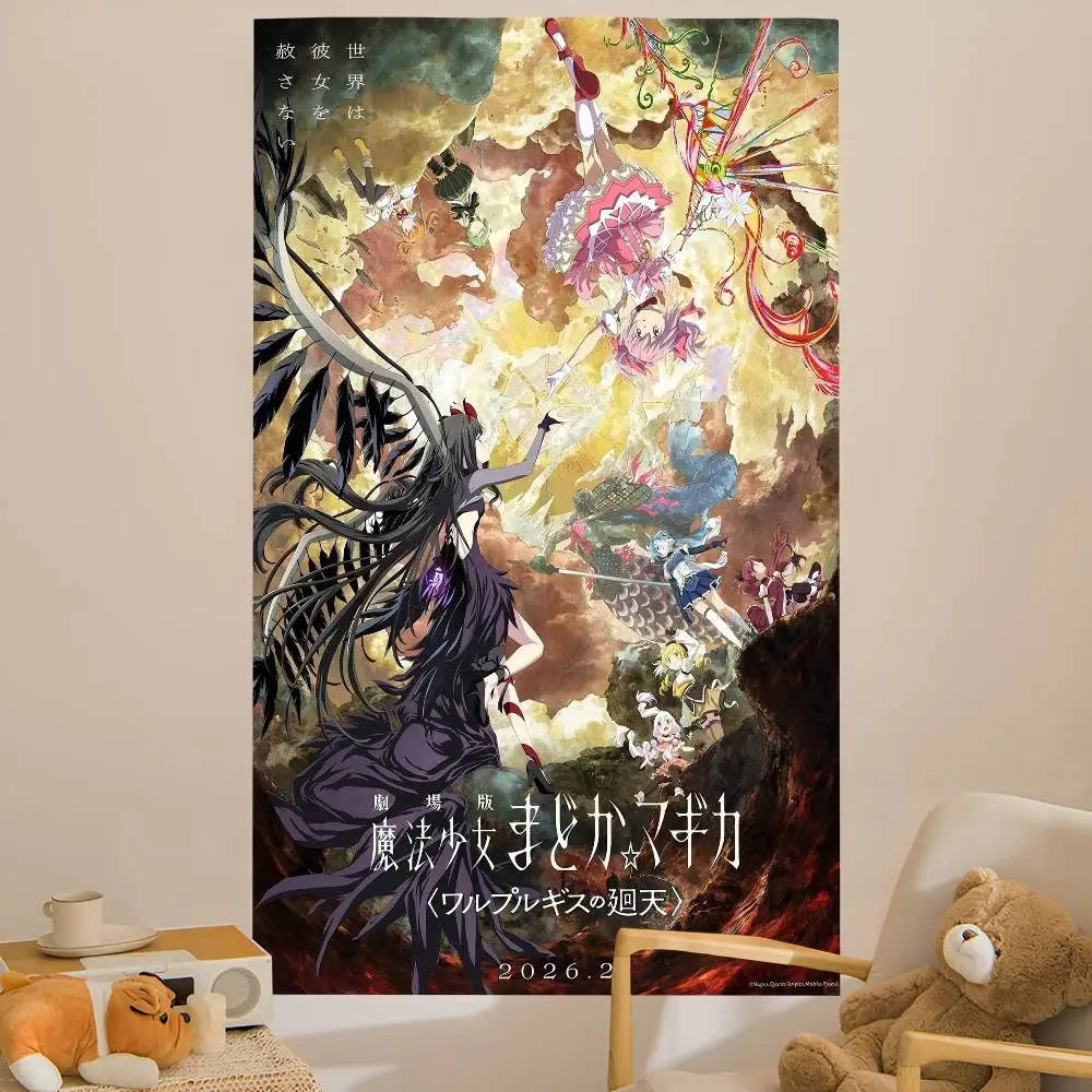 Classic Anime Puella Magi Madoka Magica Hanging Bohemian Tapestry Buddha Wall Decoration Witchcraft Hippie Cheap Wall Hanging