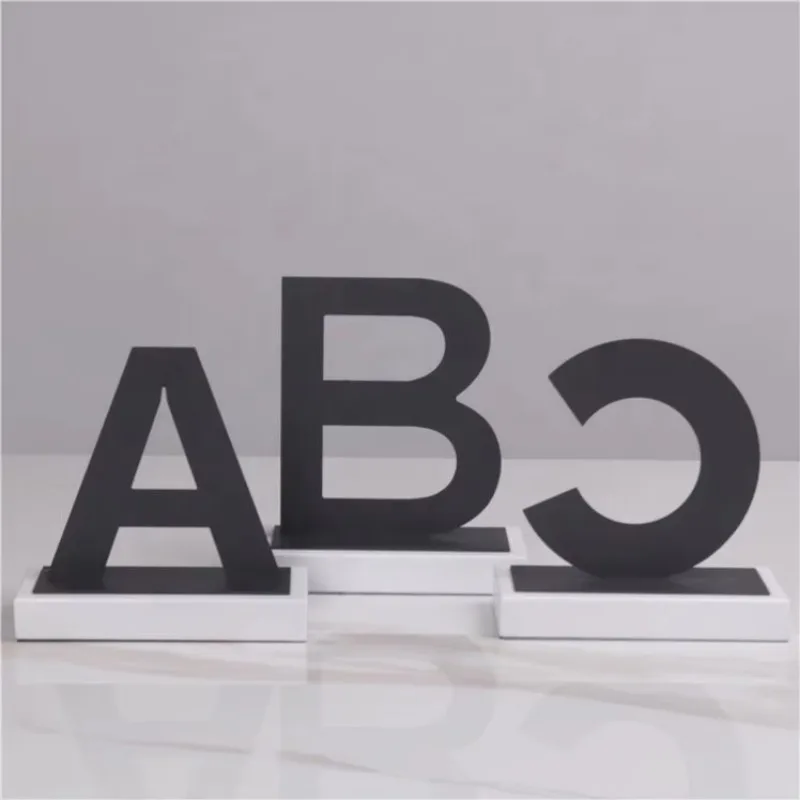 Custom Interior Living Room Modern Geometric Metal Letter Modern Table Decor Ornaments Accessories Home Decor for Gift Crafts