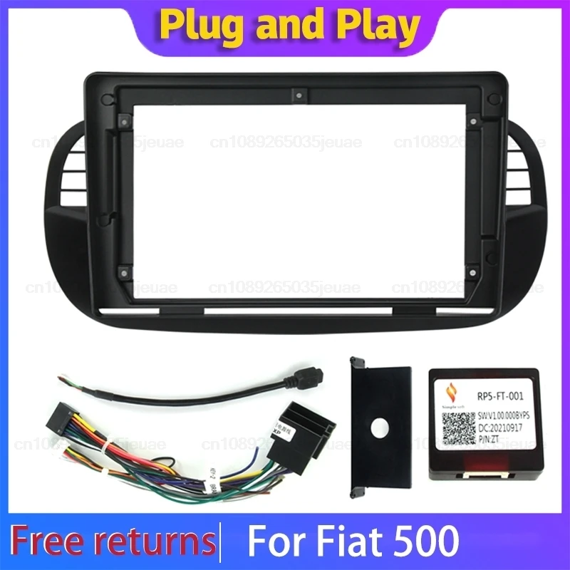 

9 " 1DIN Car Radio Dashboard for Fiat 500 Stereo Multimedia Player Frame Plate Adapter Panel Mount Bezel Baffle Tri Kit android