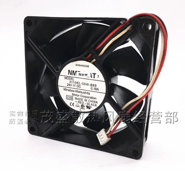 

For NMB-MAT 3110KL-05W-B69 C09 DC 24V 0.18A 80x80x25mm Server Cooling Fan