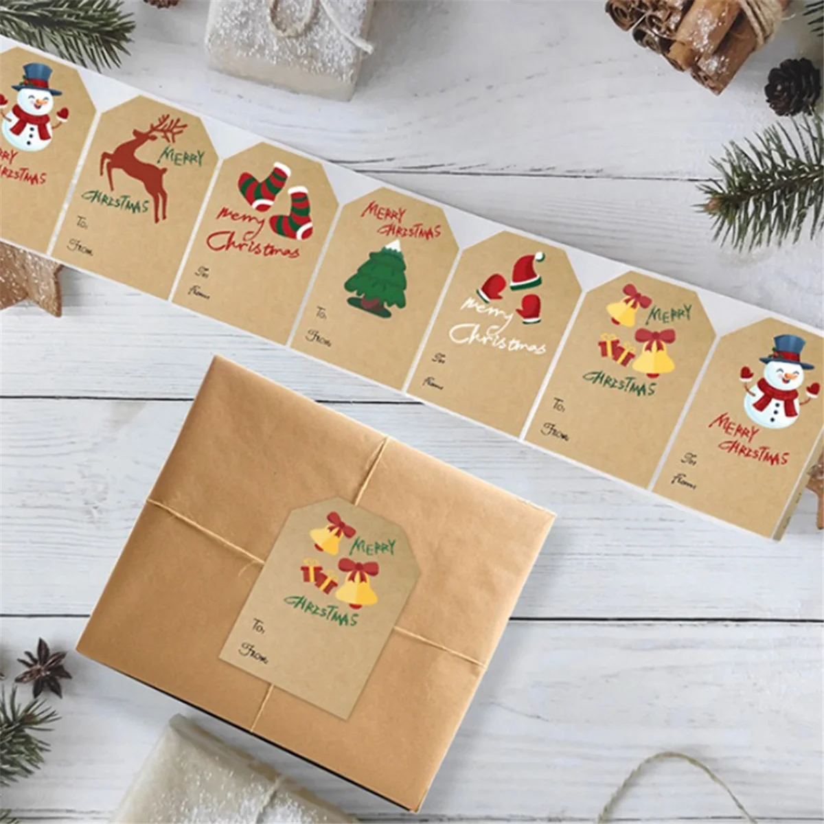 ملصقات أسماء ذاتية اللصق لعيد الميلاد ، شارات كلاسيكية لحفلات عيد الميلاد ، من من من من من من من شهم #2