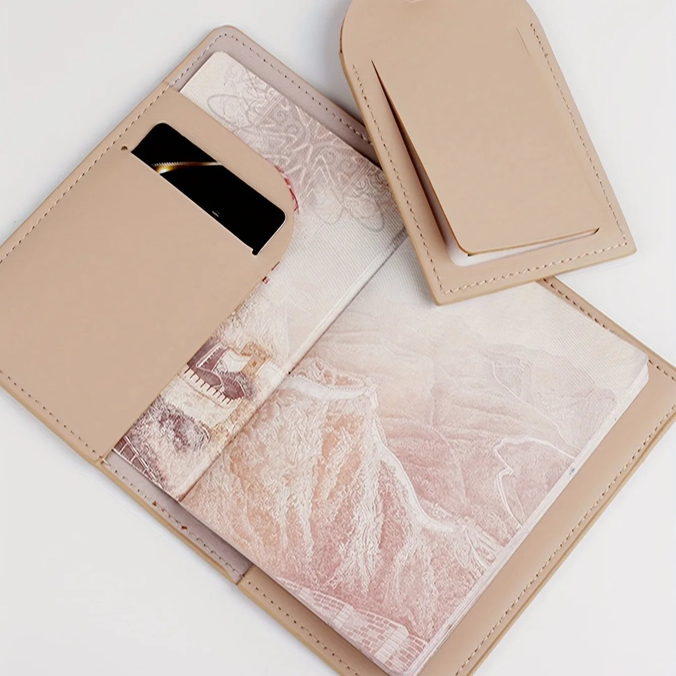 2 Teile/satz Passport Abdeckung Gepäck Koffer Tag Mit Name ID Karte Anti-verloren PU Leder Brieftasche Reise Zubehör Für flug Paare – Detail 13