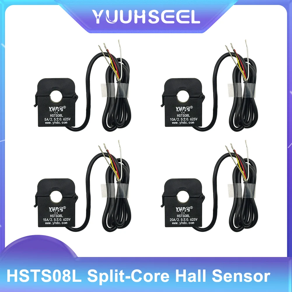 HSTS08L Hall Sensor Input 5A/10A/15A/20A Output 2.5±0.625V Voltage 5V Split Core Hall Switch Current DC Sensors Open Close