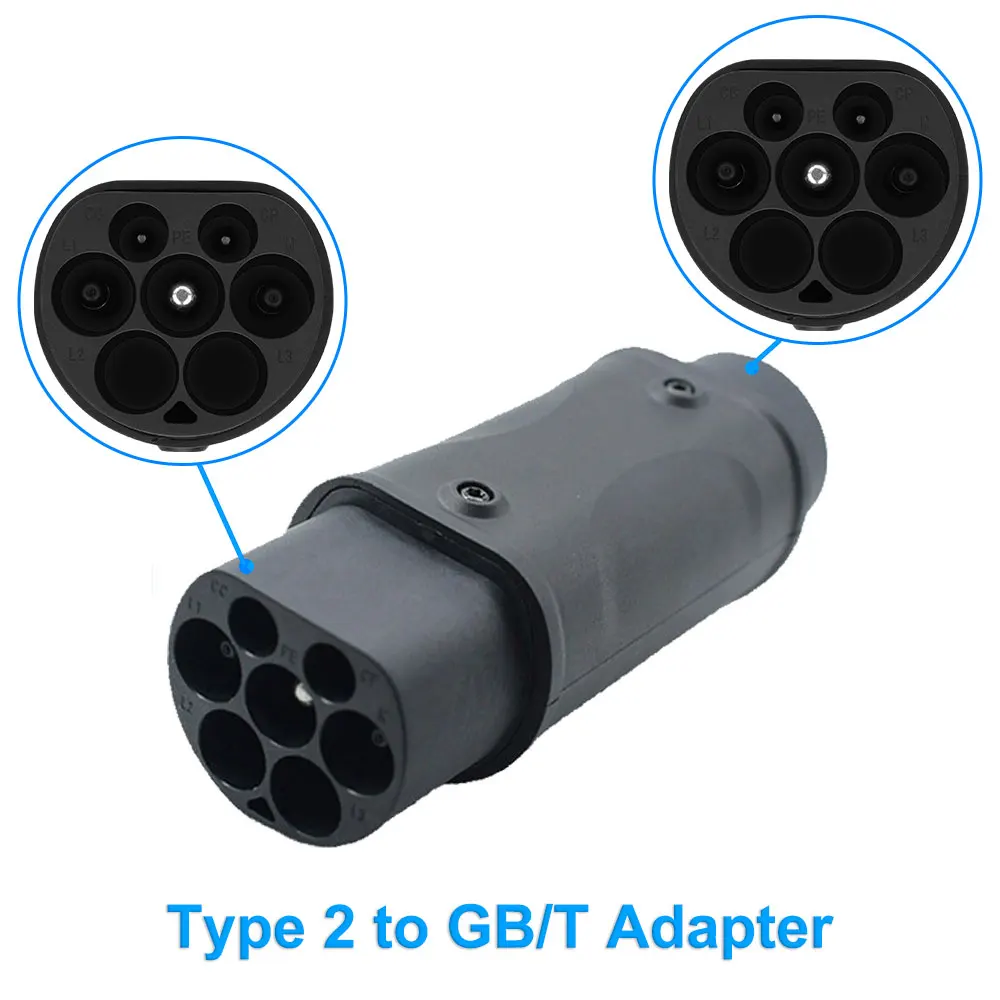 Type2 to GBT Adapter 7.2kW/22kW Compatible with Type 2 Charger for Electric Cars with Chinese GB/T Charging Socket