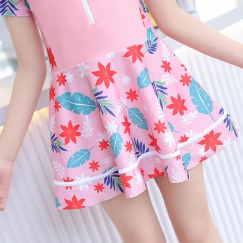 Girls' Floral One-Piece Swim Dress | Quick-Dry Swimwear Ages 3-16 5 Kids Girl Swimming Suit One Piece Beach Dress Quick Dry Swimwear Teenage Girl Swimsuits Children 3 to 16 Years Girl Bathing Suit 5