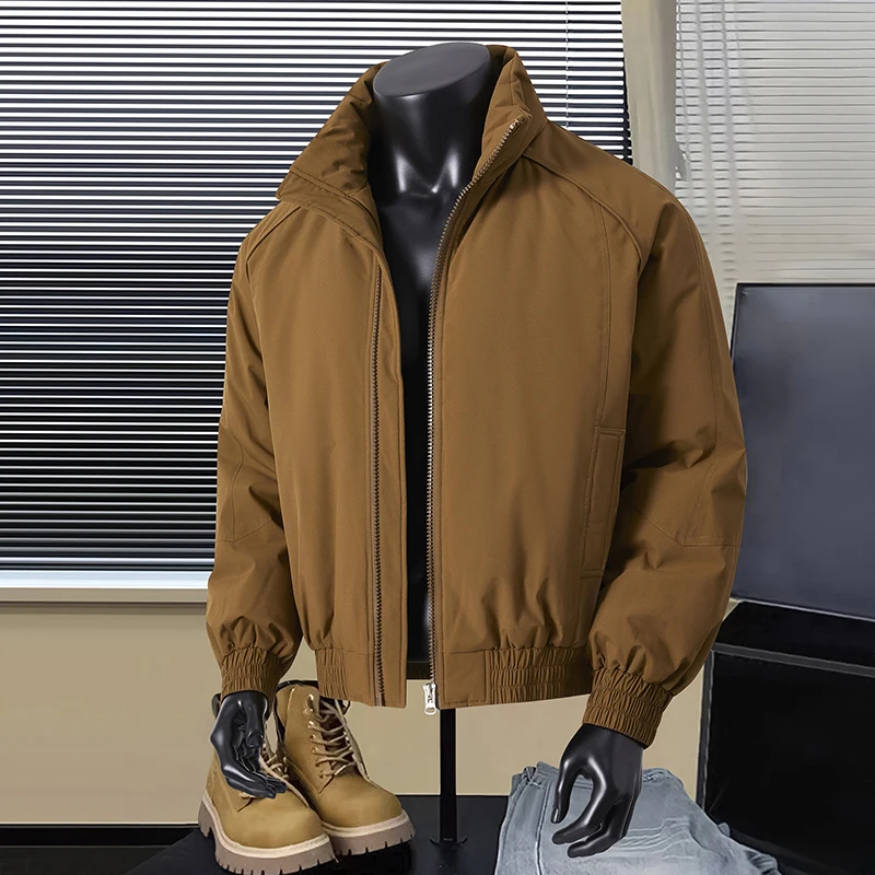 

Mens Jacket Thicken Cotton Flight Jacket Men's Winter Baseball Coat Windproof Stand Collar Coat Men Winter Jackets Denim Jacket