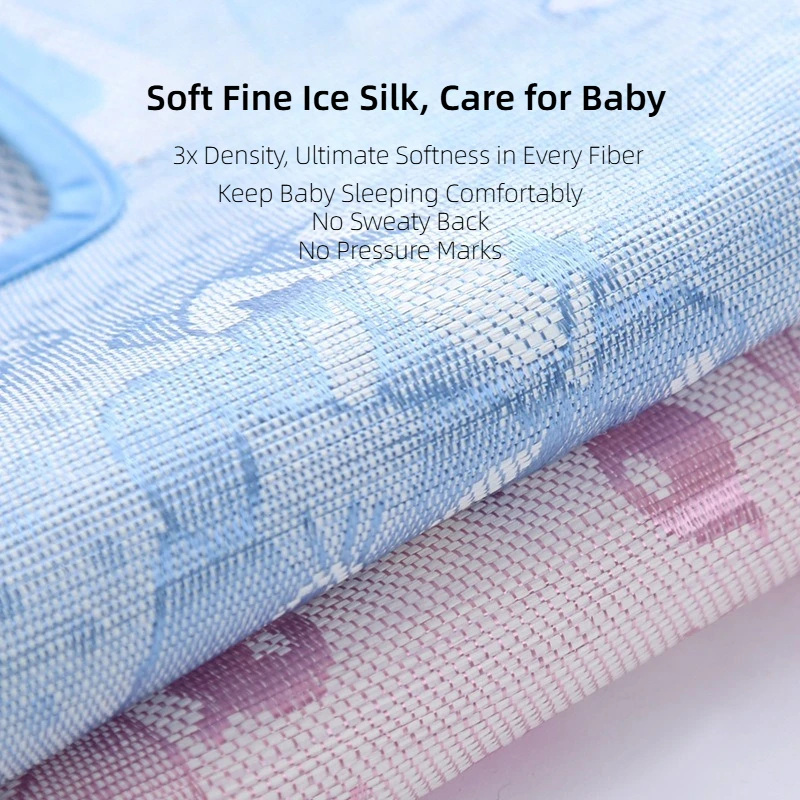 Universal Baby Stroller Cooling Mat Soft Ice Silk Breathable Seat Cushion Washable Cool Not Cold High Chair/Car Seat  Summer Pad