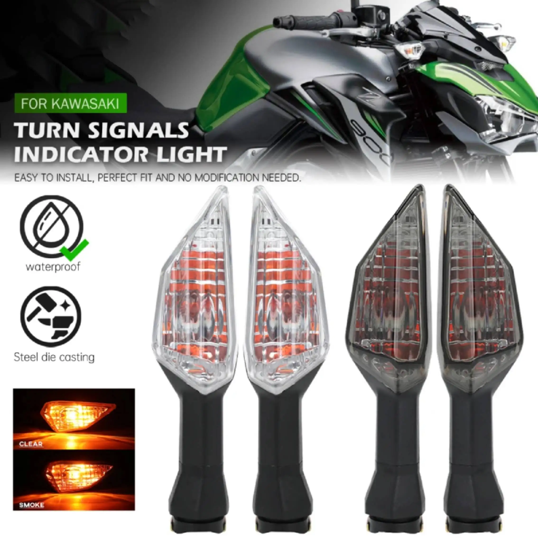For KAWASAKI Z400/650/800/900/1000/250/300 Versys X300 1000 650 KLR NINJA125 Z250SL Indicator Flashers Turn Signal Light Bracket