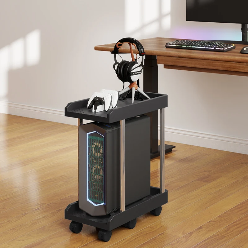 

Подставка для компьютерного корпуса, двухуровневая, на колесиках, с охлаждением и местом для хранения, для офиса