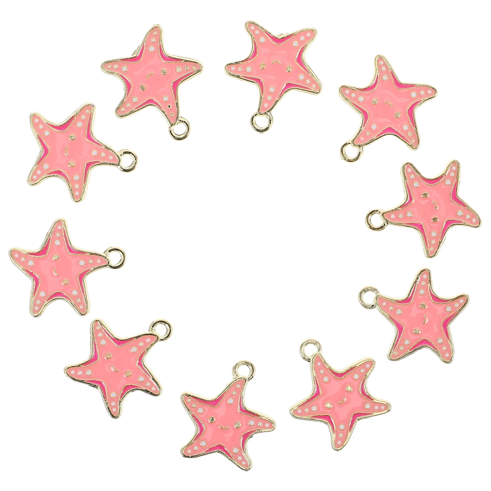 

10pcs Pendant Beach Charms Zinc Alloy Enamel Finish for Diy Jewelry Making Pink Choker Ocean Sea Accessories