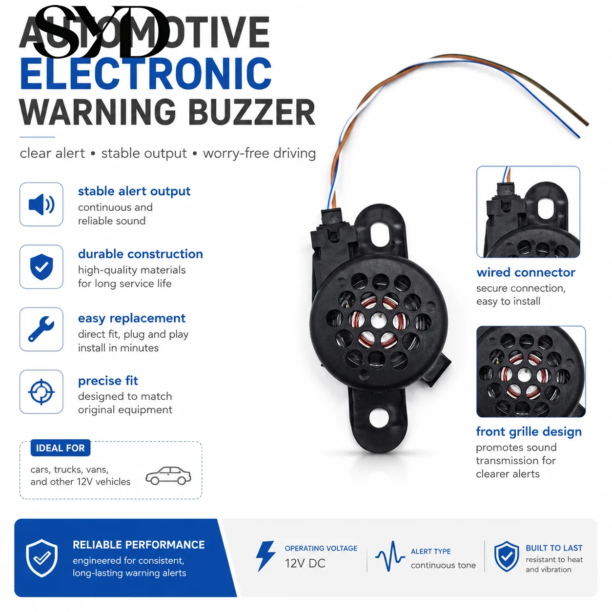 PDC Parking Aid Warning Buzzer Reverse Radar Speaker OE 8E0919279 For VW Sagitar Magotan Golf Tiguan Touran Polo Skoda