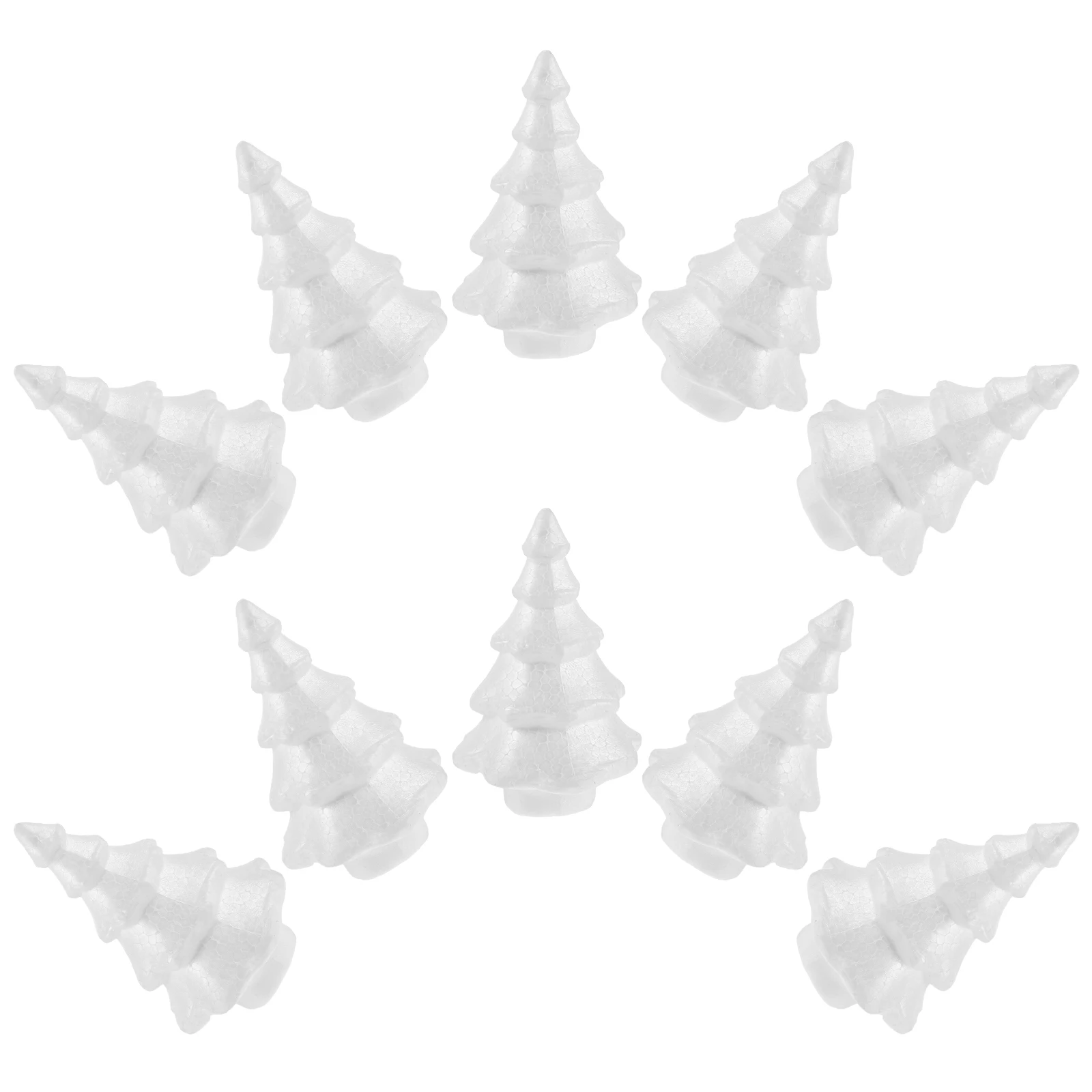 

10Pcs Foam Christmas Tree White 150Mm Solid Polystyrene Craft Cone for DIY Holiday Tabletop Decor Foam Christmas Tree