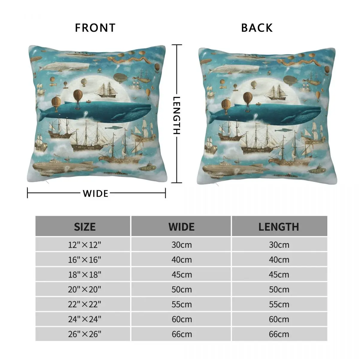 Ocean Meets Sky Book Pillowcase Polyester Linen Velvet Creative Zip Decor Pillow Case Bed Cushion Cover