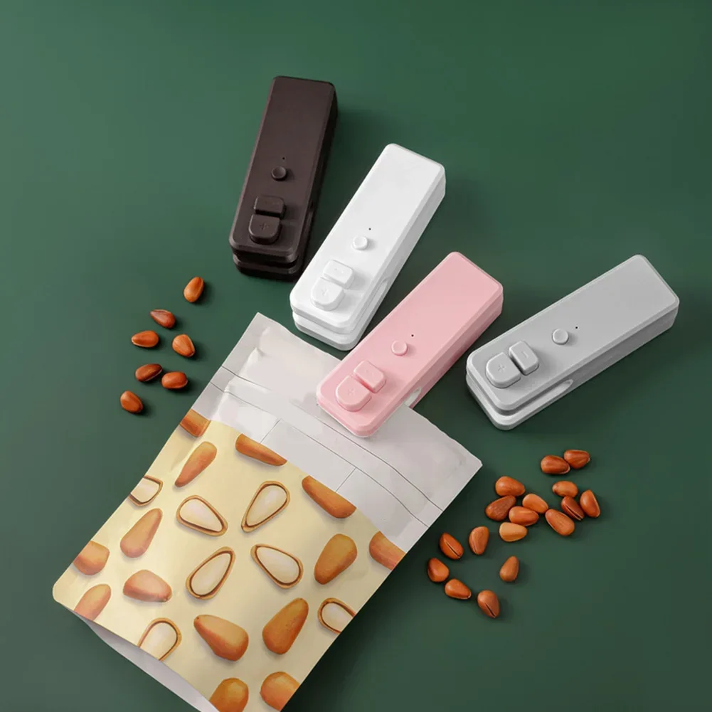 2 In 1 Mini Heat Bag Sealing Machine Package Sealer Bags Plastic Food Sealer Clip Bag Handheld Sealer Food Packaging Heat Sealer