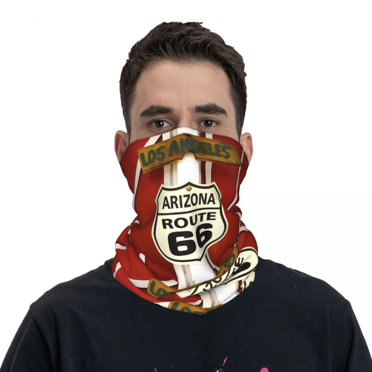 Arizona Los Angeles Motocross Bandana Neck Cover Printed Route 66 Face Scarf Hiking Unisex Adult Winter