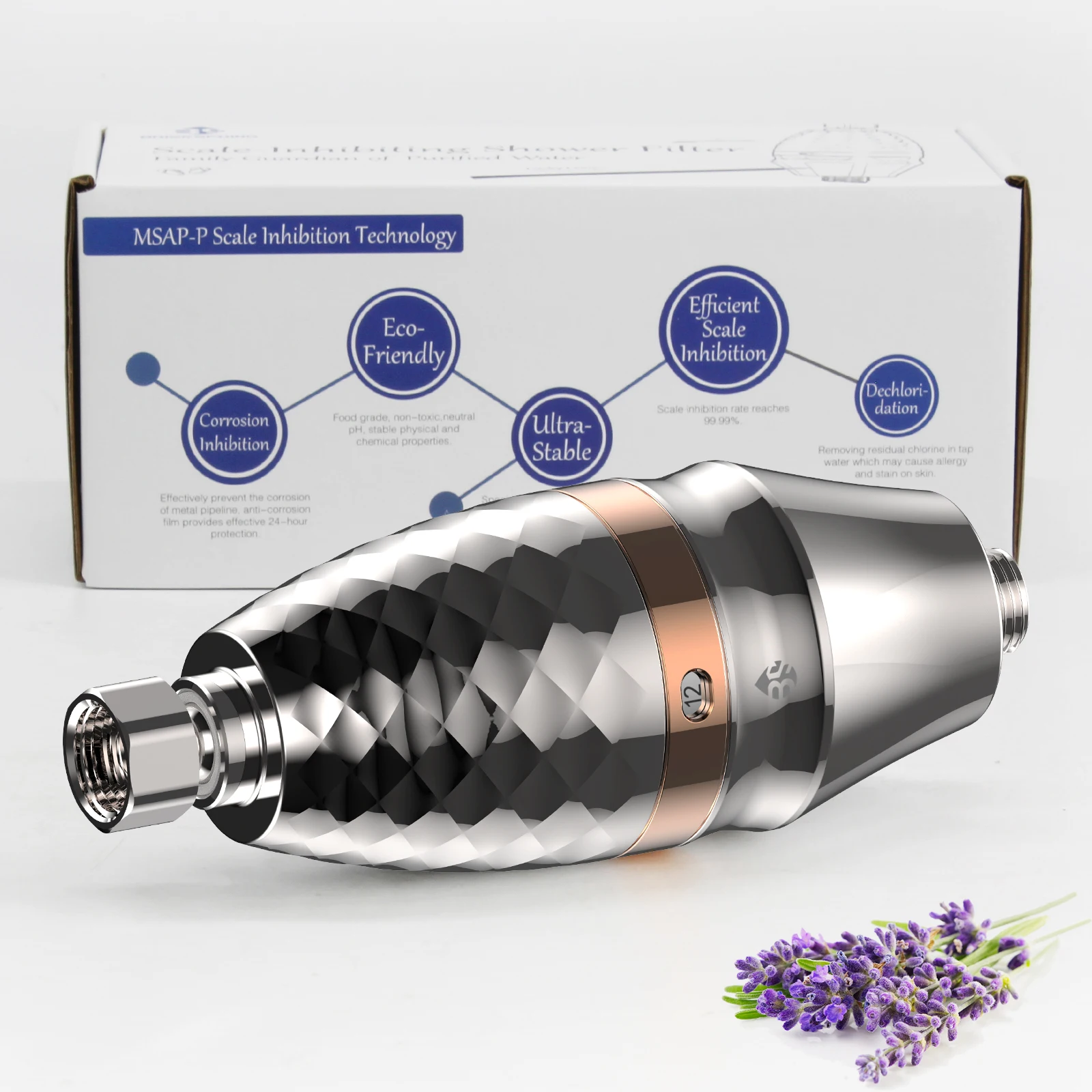 STLF Phosphorus Free MSAP تحسين نقاء المياه وفلتر الدش المحايد للرقم الهيدروجيني مثالي للاستحمام الحساس