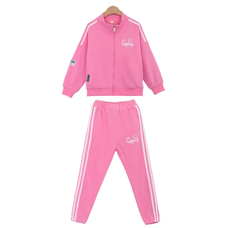 Spring Autumn Striped Kids Tracksuit Girls Hoodie + Sweatpant Sets Full Zipper Children 2 Pieces Outfits Jogger Set 3-16 Years