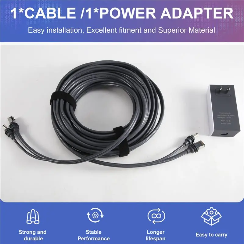 B27B For Starlink Mini 10M Fast Charging Ethernet 2-In-2 Data/Power Extension Cable- Standard US PLUG Only