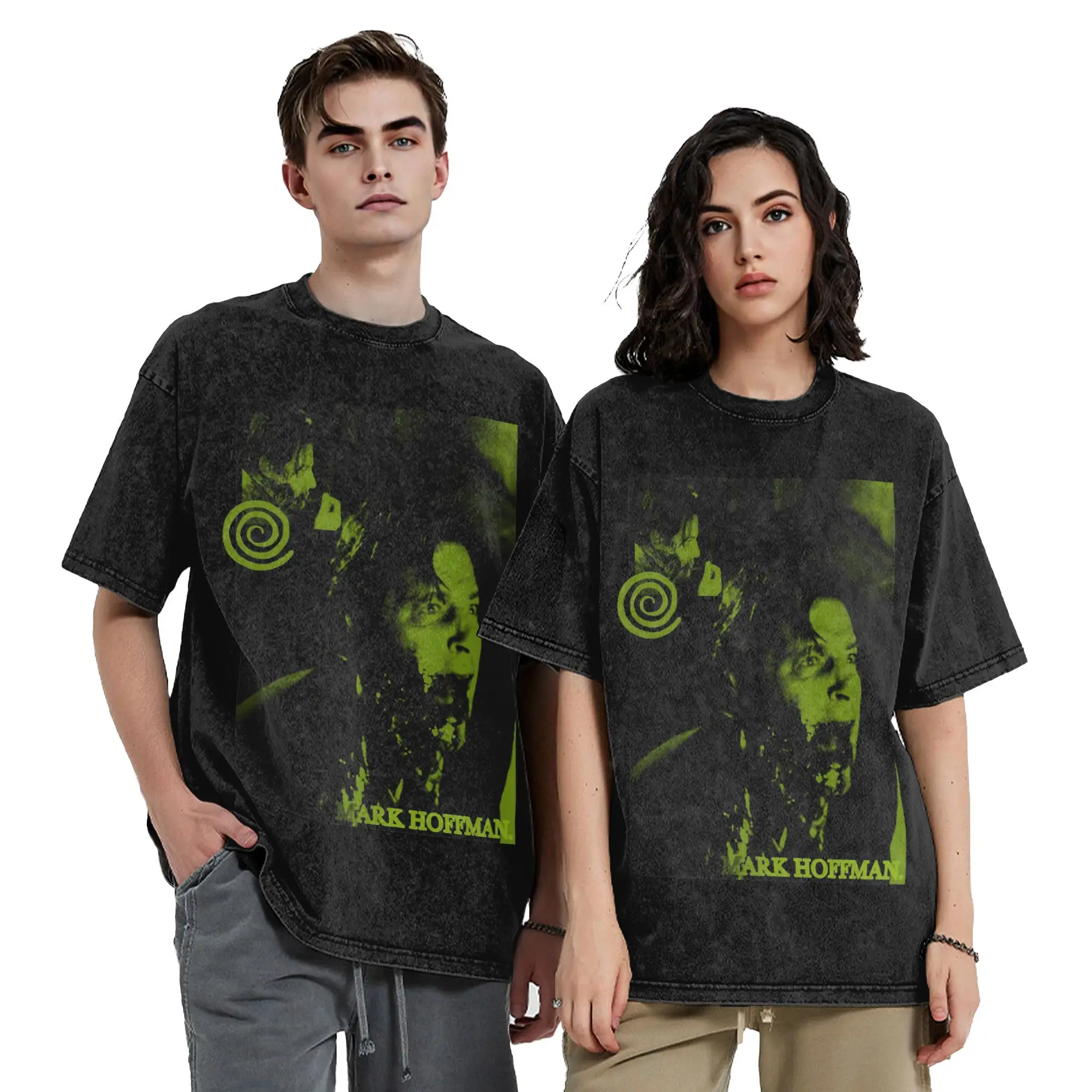 Washed T Shirts MARK HOFFMAN Saw Hip Hop Vintage T-Shirts Oversize  Streetwear Short Sleeve Summer Tops Tee Shirt for Men Women