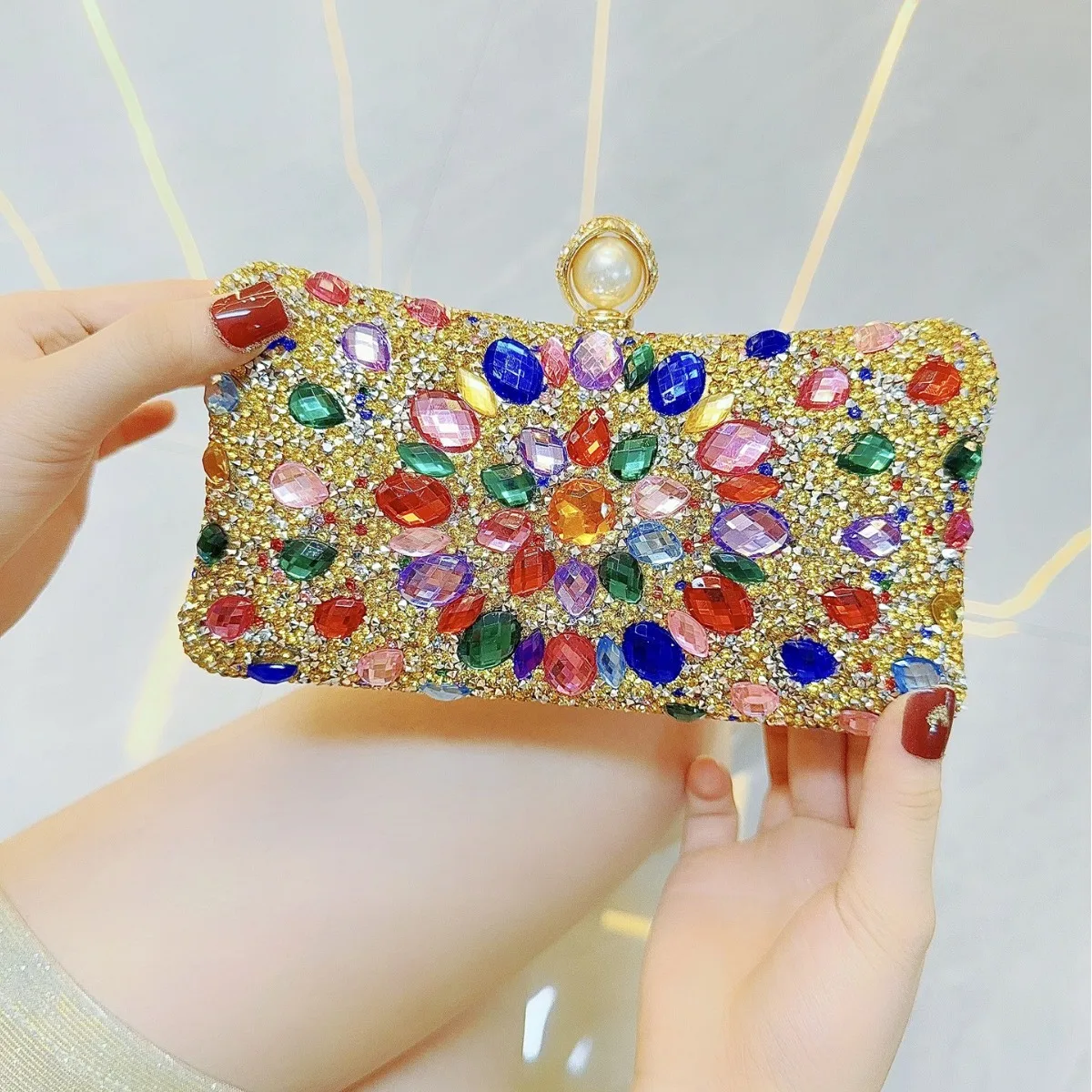 

Luxury Brilliant Handbag Mobile Phone Bag Coin Purse Clutch Bag Tote Package