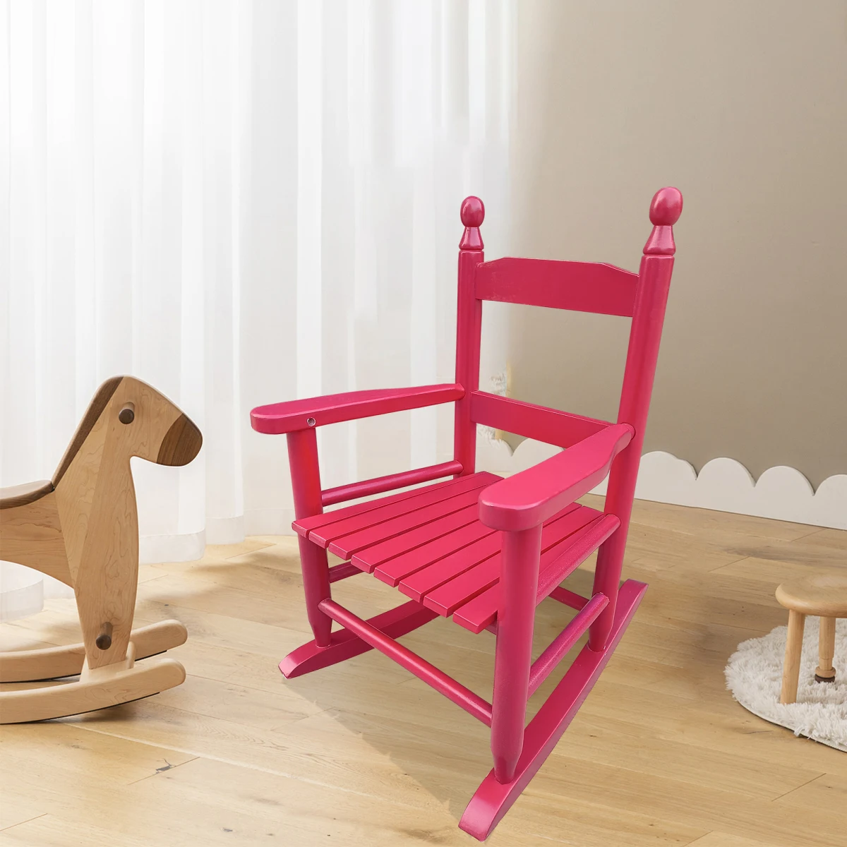 Children's rocking rose red chair- Indoor or Outdoor -Suitable for kids-Durable    RR