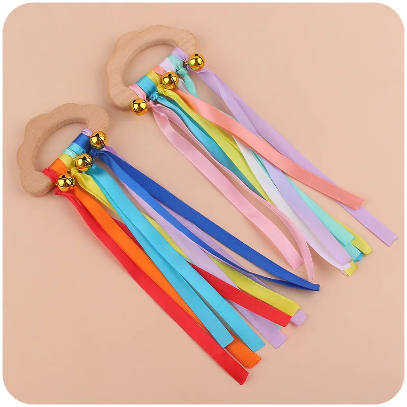 ABCPICK لعبة حسية على طراز مونتيسوري خالية من مادة BPA وغير سامة حلقة شريطية للأطفال حديثي الولادة تطوير لعبة حسية للتعرف على الألوان