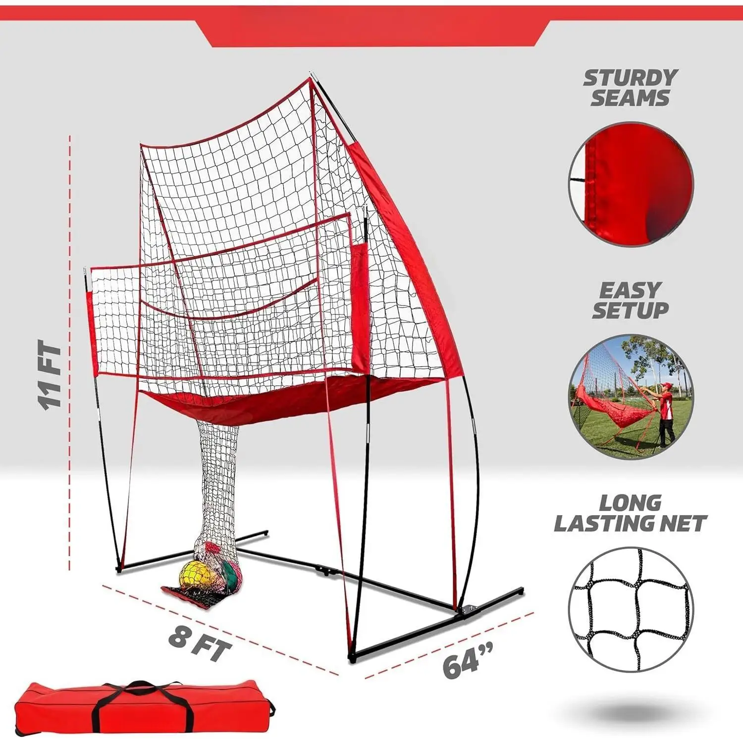 裏庭でのゲームや練習用のバレーボールネット、ボールリターン機能付きポータブルリバウンダーネット、屋内および屋外バレーボールトレーニング機器