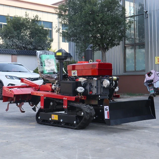 rotary tiller Hot sale 25 35 horsepower agricultural greenhouse orchard multi-functional diesel crawler micro tiller