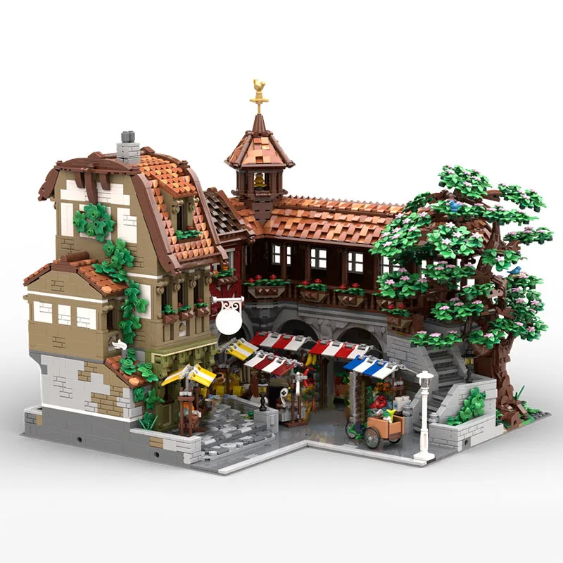 

7301PCS MOC Modern City Street View Farmers Market Building Model DIY Custom Puzzle Technology Creative Assembly Kids Toys Gifts