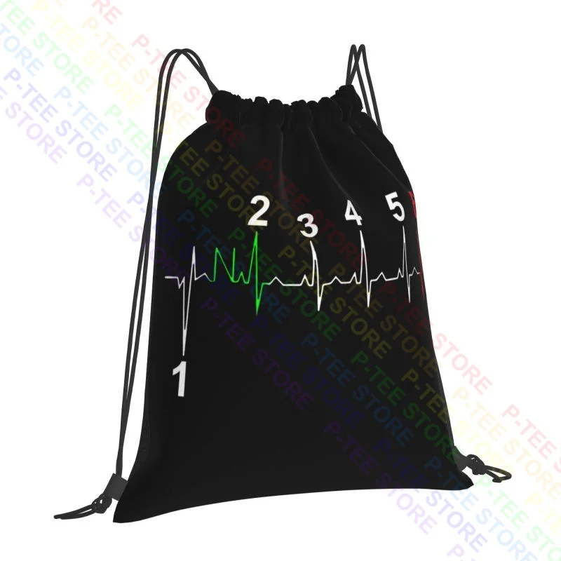 One Down Five Up Gearshift Racing Heartbeat Drawstring Bags Gym Bag Fashion Swimming Personalised Multi-function