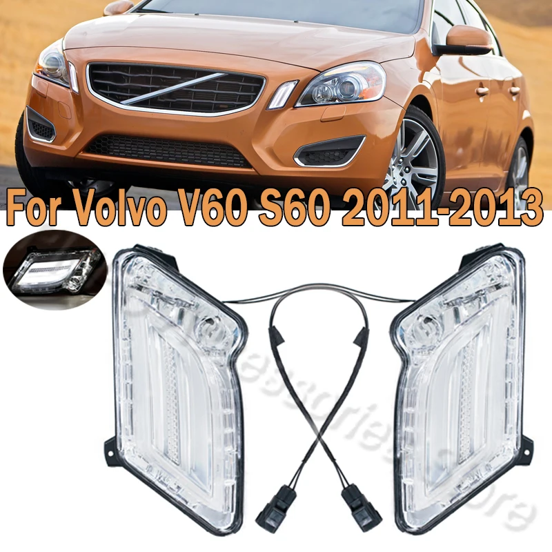 

Front Bumper DRL Daytime Running Light Turn Signal Indicator Light Lamp For Volvo V60 S60 2011 2012 2013 31278558 31278557
