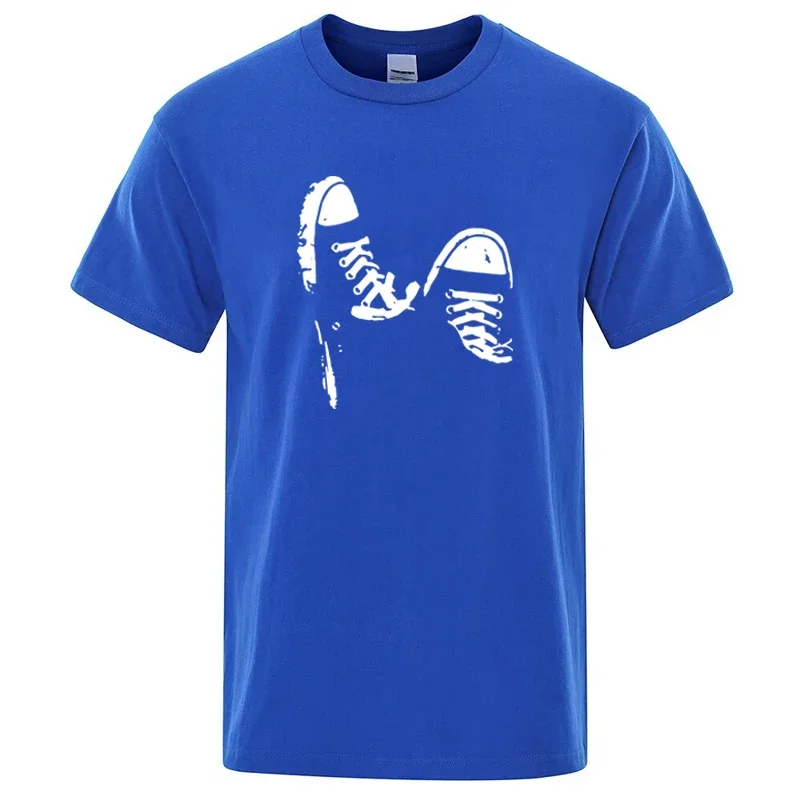 Sommermode für Männer: Hochwertiges Casual Kurzarm-T-Shirt mit Skate-Schuh-Print, Lässiges Cooles Hip-Hop Oberteil für Herren – Detail 7